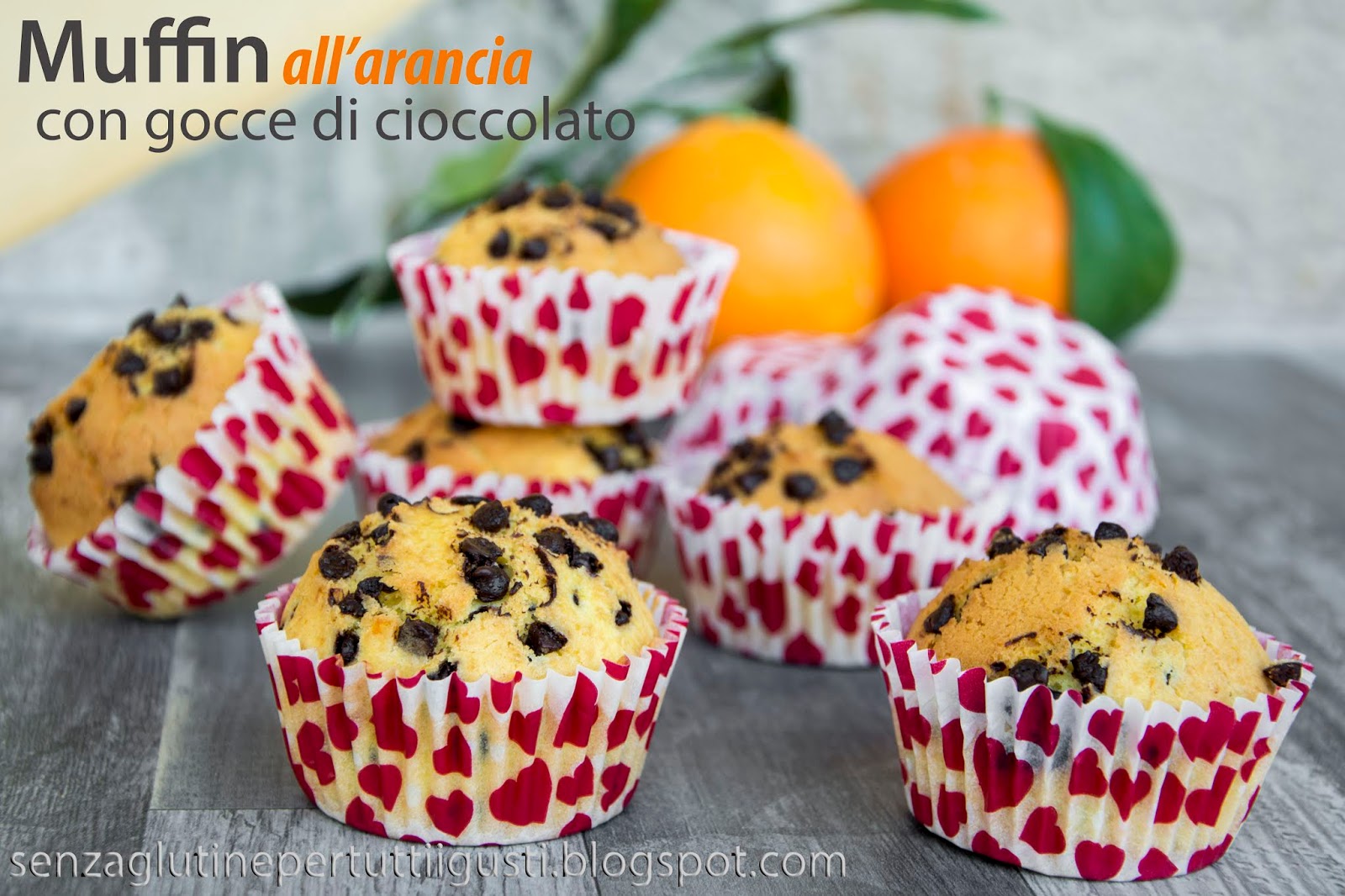 Muffin all’arancia con gocce di cioccolato senza glutine