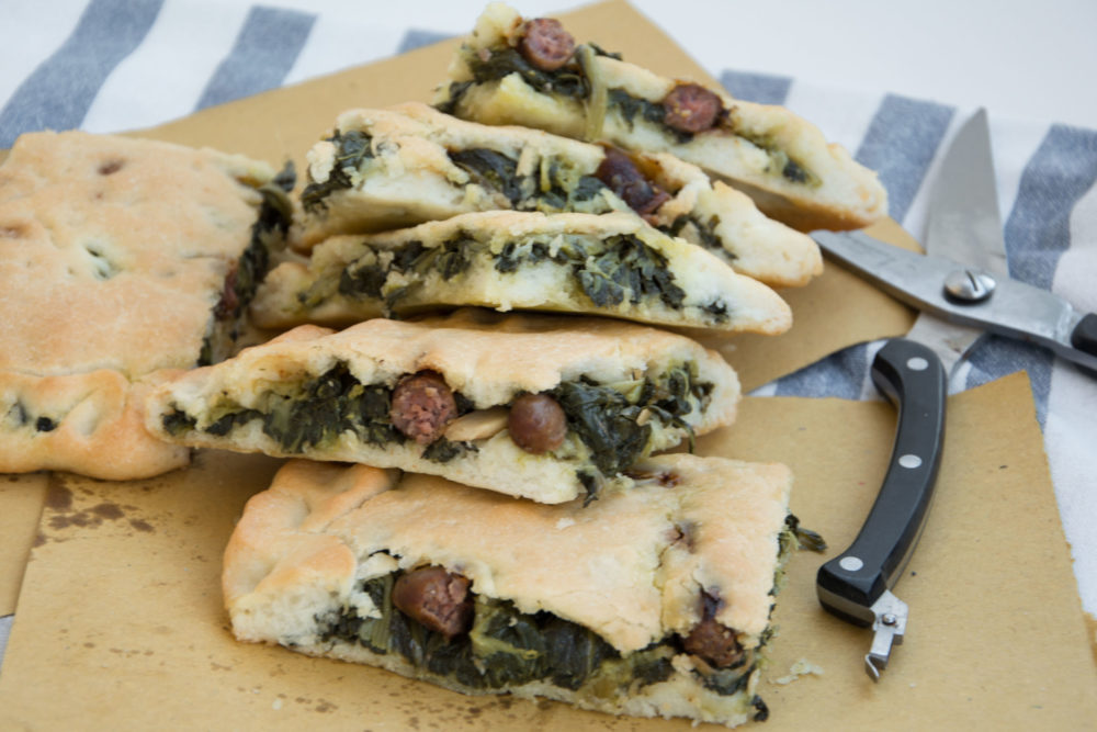 Pizza ripiena con salsicce e broccoletti-Senza glutine per tutti i gusti