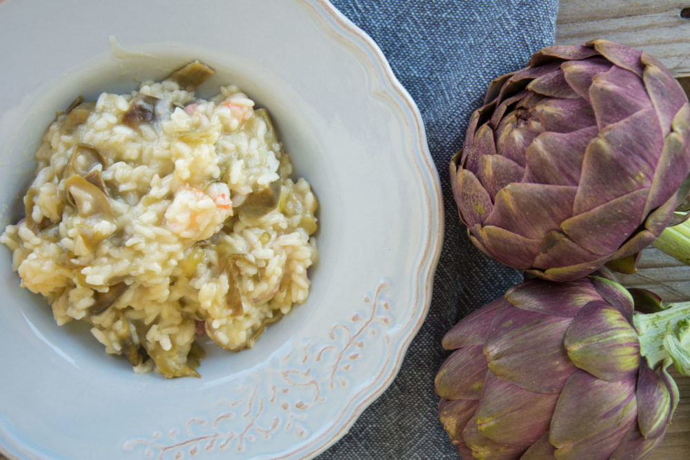 Risotto ai carciofi e mazzancolle-Senza glutine per tutti i gusti