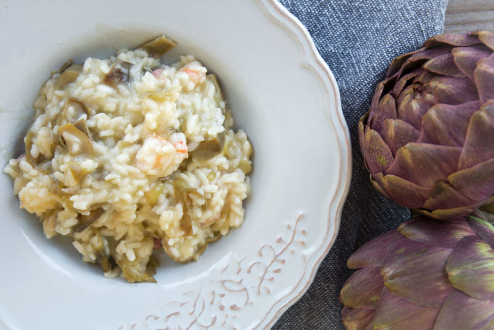 Risotto ai carciofi e mazzancolle-Senza glutine per tutti i gusti