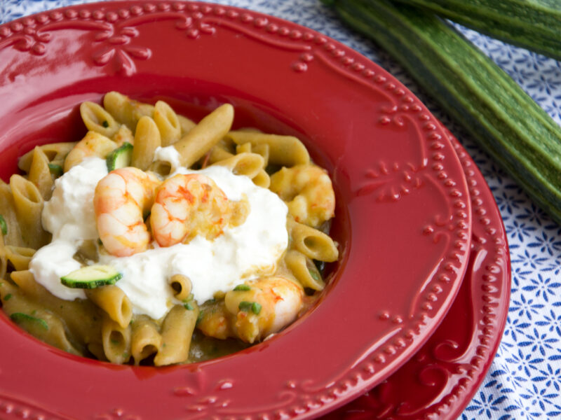 Pasta risottata con zucchine e mazzancolle -Senza glutine per tutti i gusti