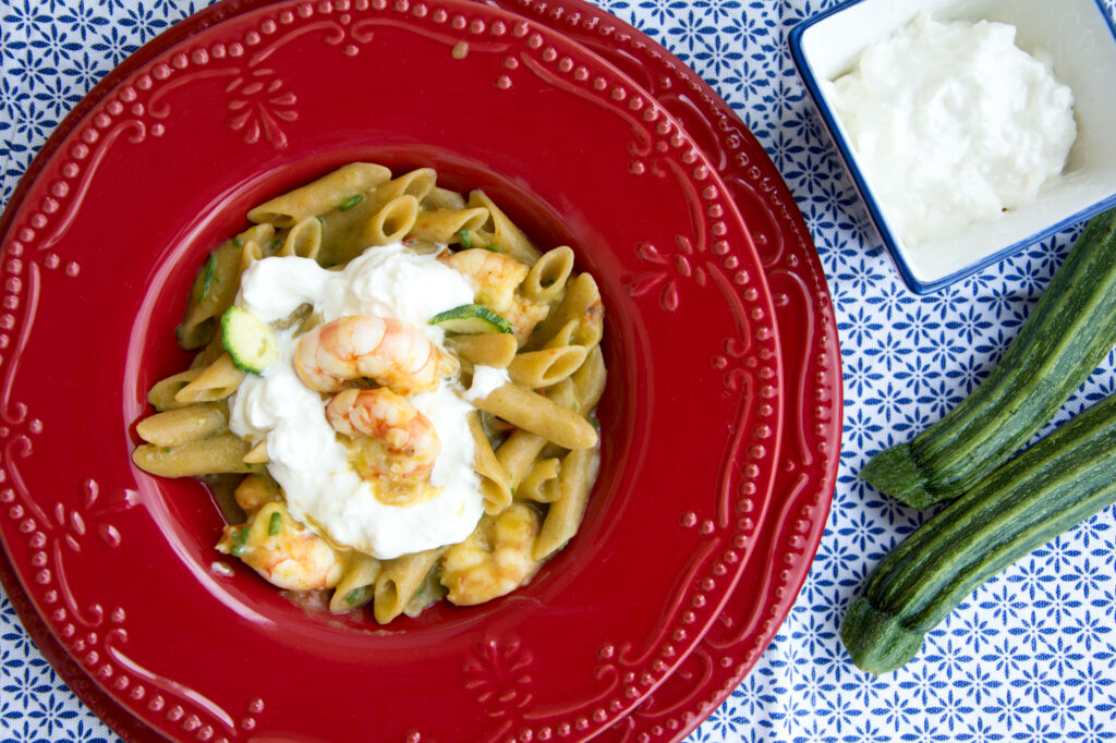 Pasta risottata con zucchine e mazzancolle -Senza glutine per tutti i gusti