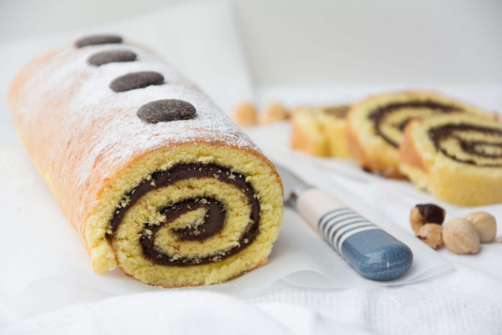 Rotolo alla crema di nocciole .Senza glutine per tutti i gusti