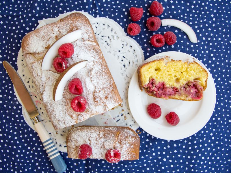 Plumcake cocco e lamponi -Senza glutine per tutti i gusti