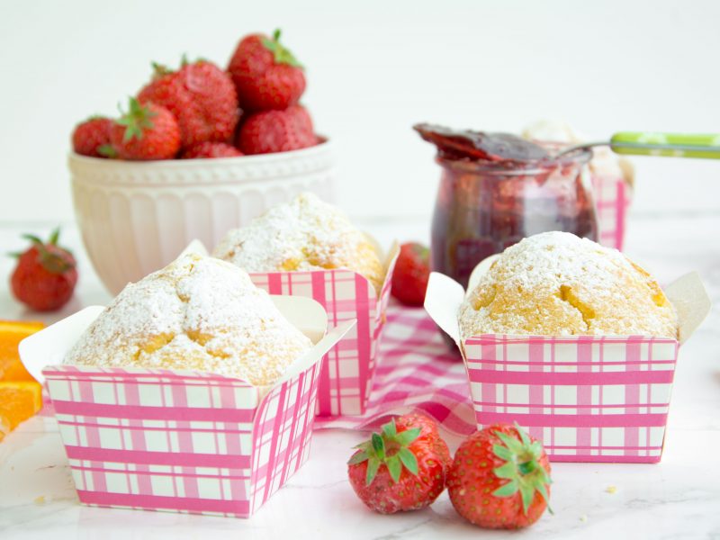 Muffin con confettura di fragole -Senza glutine per tutti i gusti