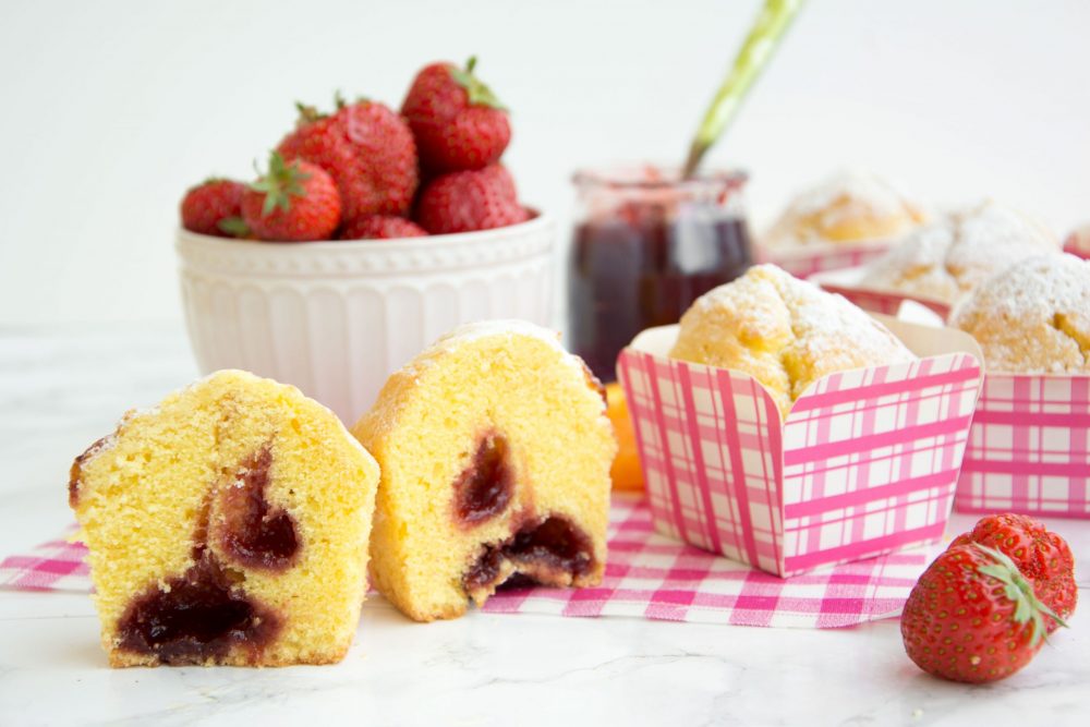 Muffin con confettura di fragole -Senza glutine per tutti i gusti