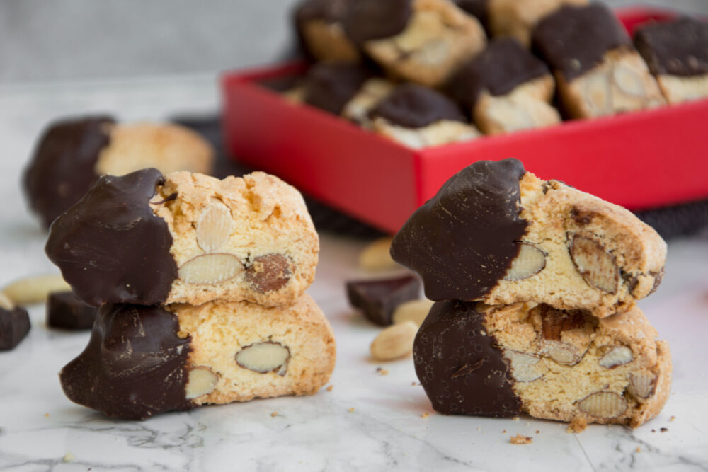 Cantuccini ricoperti di cioccolato -Senza glutine per tutti i gusti