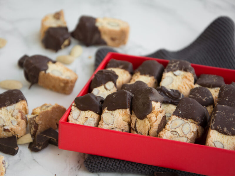 Cantuccini ricoperti di cioccolato -Senza glutine per tutti i gusti