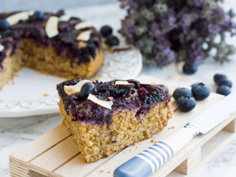 Torta rovesciata ai mirtilli e cocco -Senza glutine per tutti i gusti