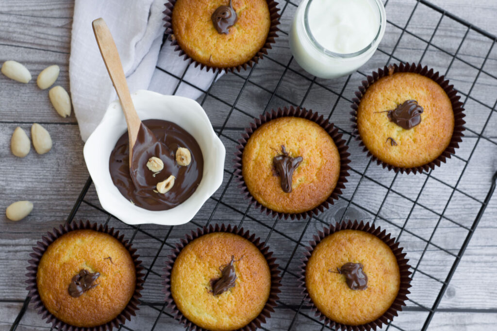 Muffin alle mandorle con crema gianduia -Senza glutine per tutti i gusti