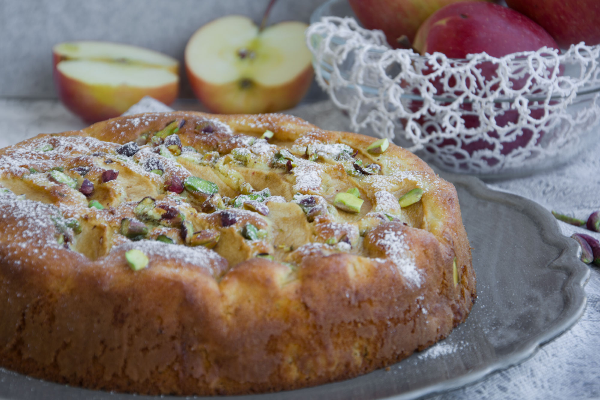 Torta di mele al mascarpone e pistacchio -Senza glutine per tutti i gusti