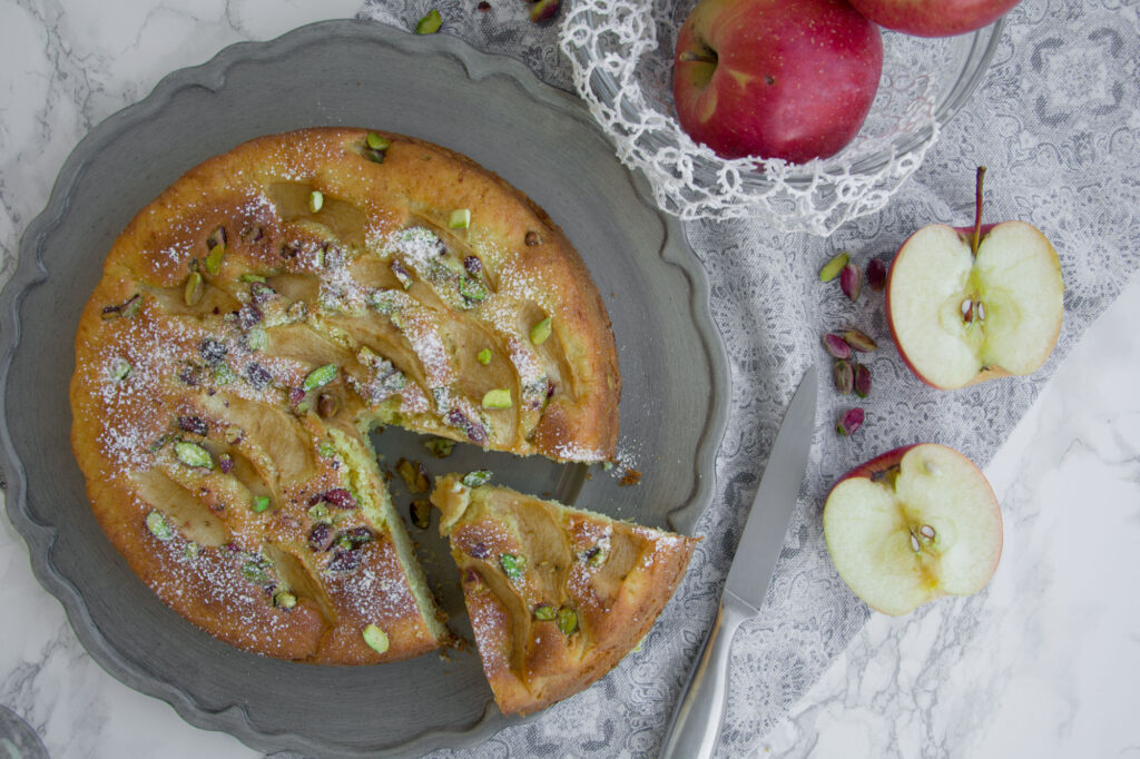 Torta di mele al mascarpone e pistacchio -Senza glutine per tutti i gusti